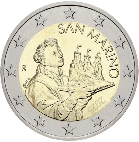 2 Euro San Marino 2025 UNC - Reguliere Munt, Verzenden, San Marino, 2 euro, Losse munt