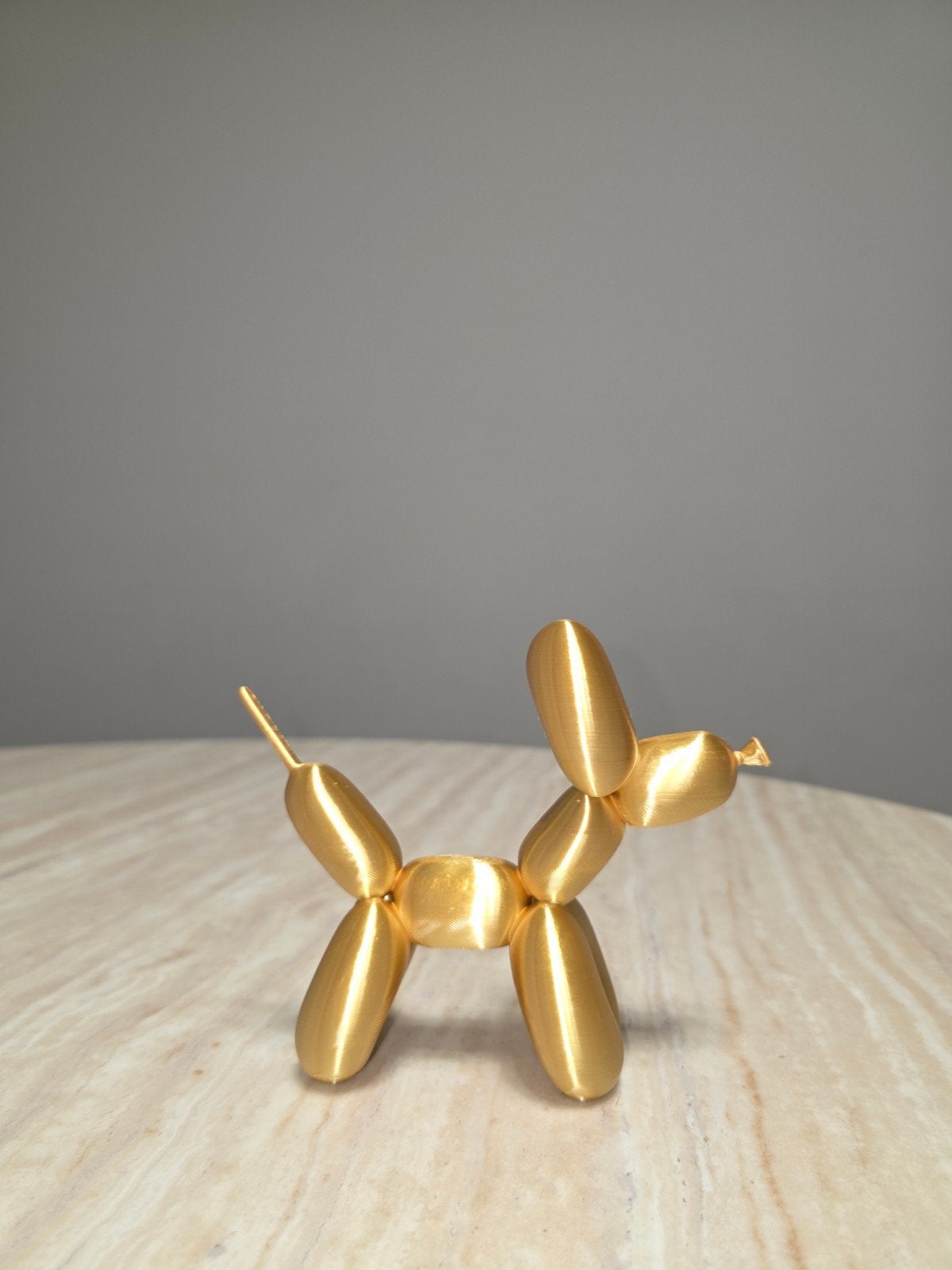 Gouden Ballon Hondje - 13 cm hoog - 3D Geprint, Huis en Inrichting, Woonaccessoires | Overige, Nieuw, Kunststof, Ophalen of Verzenden