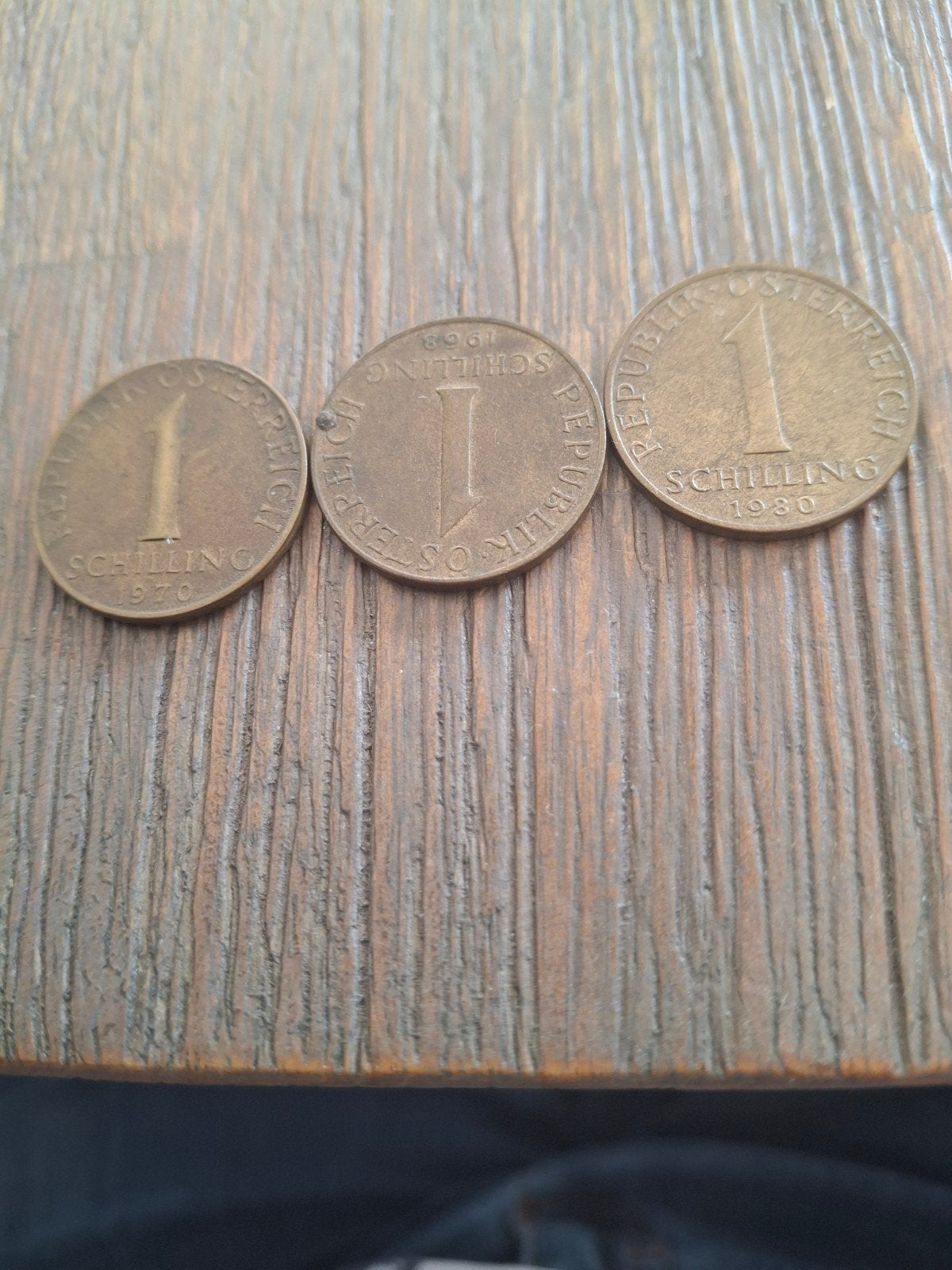 Oostenrijkse 1 Schilling munten - 1968, 1970, 1980, Ophalen of Verzenden, Oostenrijk, Setje