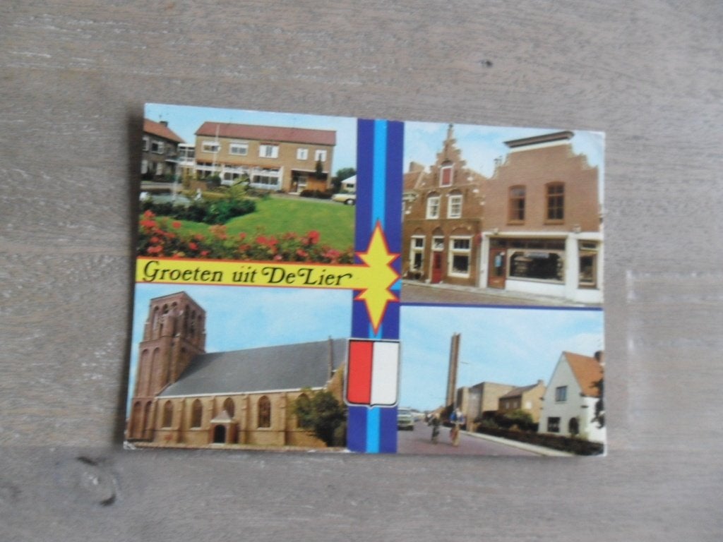 De Lier, keurslager/kerk 1977, Verzenden, 1960 tot 1980, Gelopen, Noord-Brabant