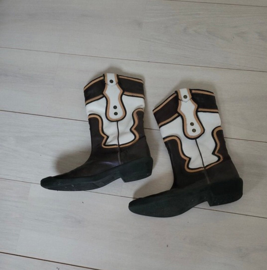 Cowboylaarzen maat 37 - Echt leer - A Walk in the Park, Hoge laarzen, Bruin, Ophalen of Verzenden, Zo goed als nieuw