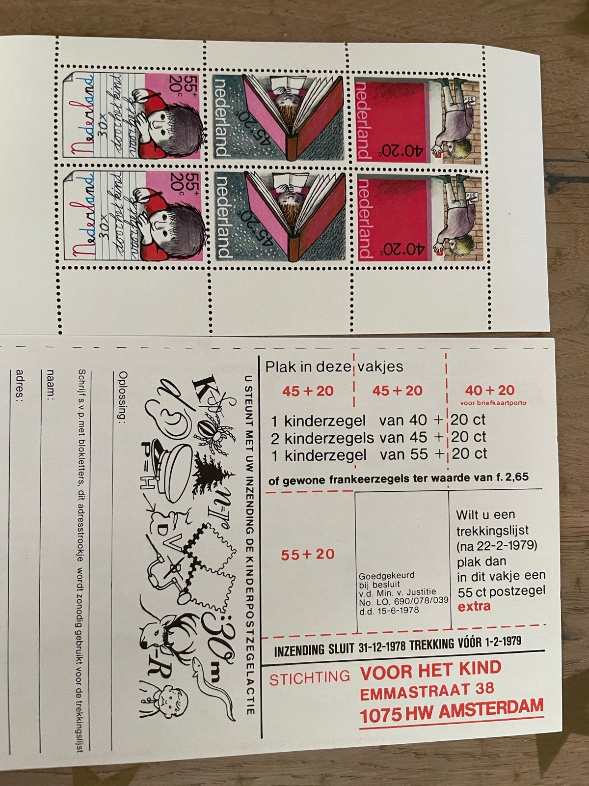 Kinderpostzegels Nederland 1978 - Ongebruikt vel, Ophalen, Na 1940, Postfris