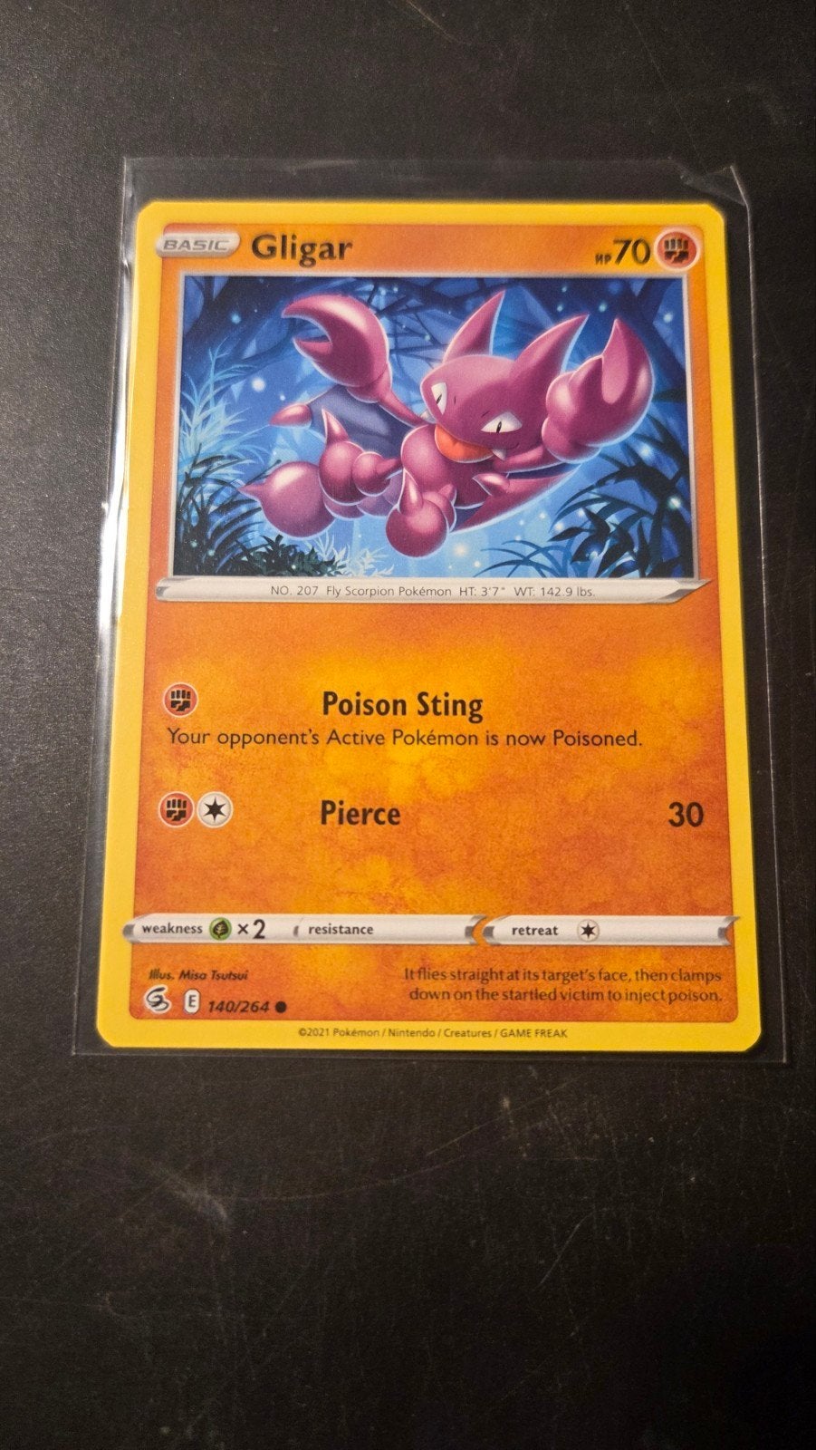 Gligar 140/264 Fusion Strike Pokémon Kaart, Verzenden, Zo goed als nieuw, Losse kaart