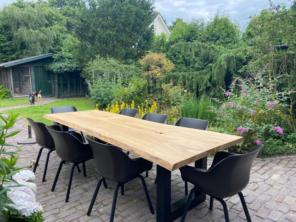 Massief eiken tuintafels voor buiten, Tuin en Terras, Tuintafels, Nieuw, Rechthoekig, Hout, Ophalen of Verzenden
