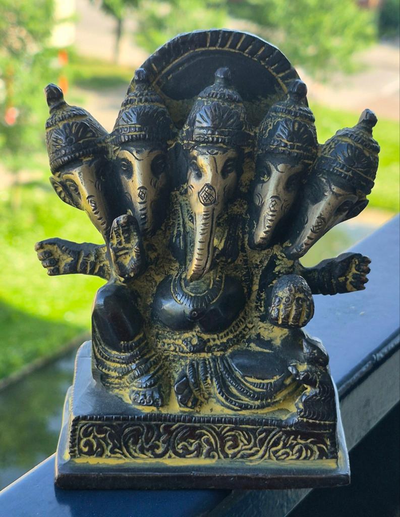 Ganesha met 5 hoofden bronzen beeld, Ophalen of Verzenden, Nieuw