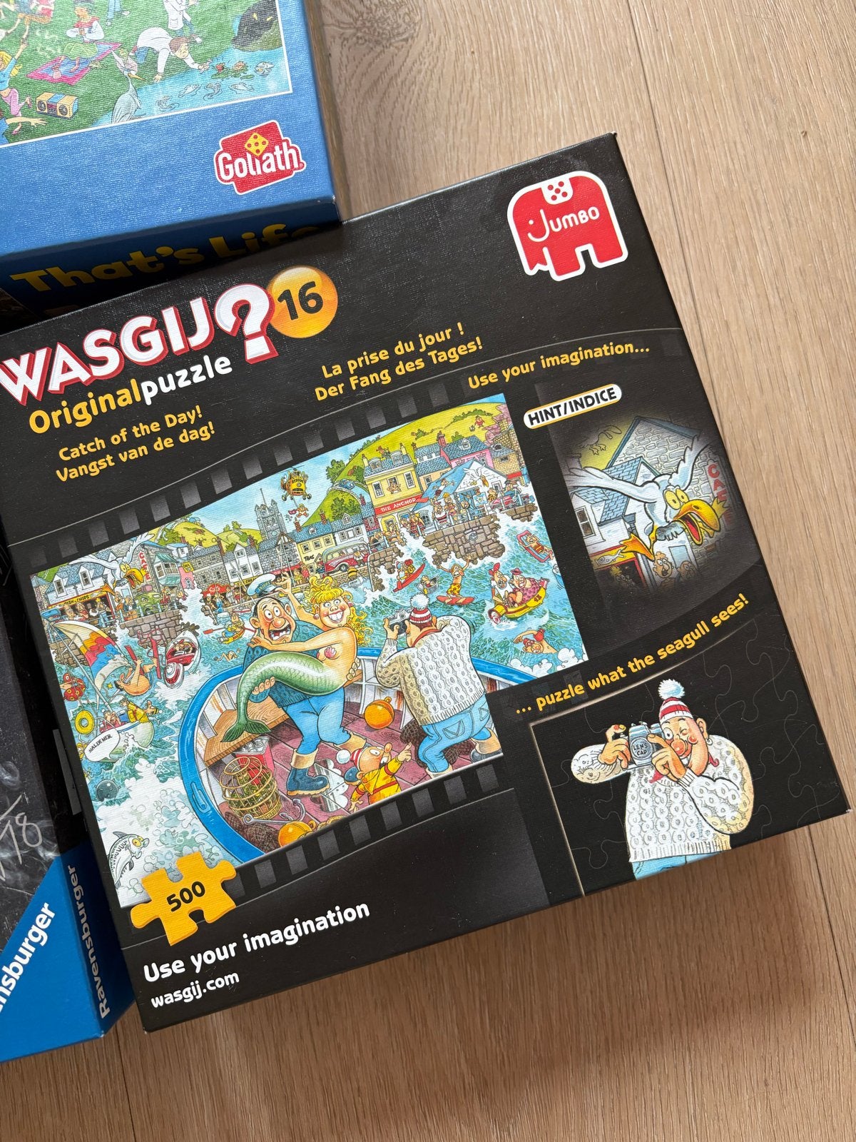 Complete puzzels: Wasgij, Ravensburger, Goliath, Ophalen of Verzenden, 500 t/m 1500 stukjes, Zo goed als nieuw, Legpuzzel