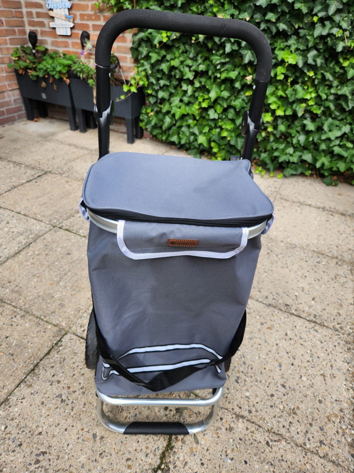 boodschappentrolley 3 in 1, Ophalen, Uitschuifbare handgreep, 30 cm of meer, Zwart