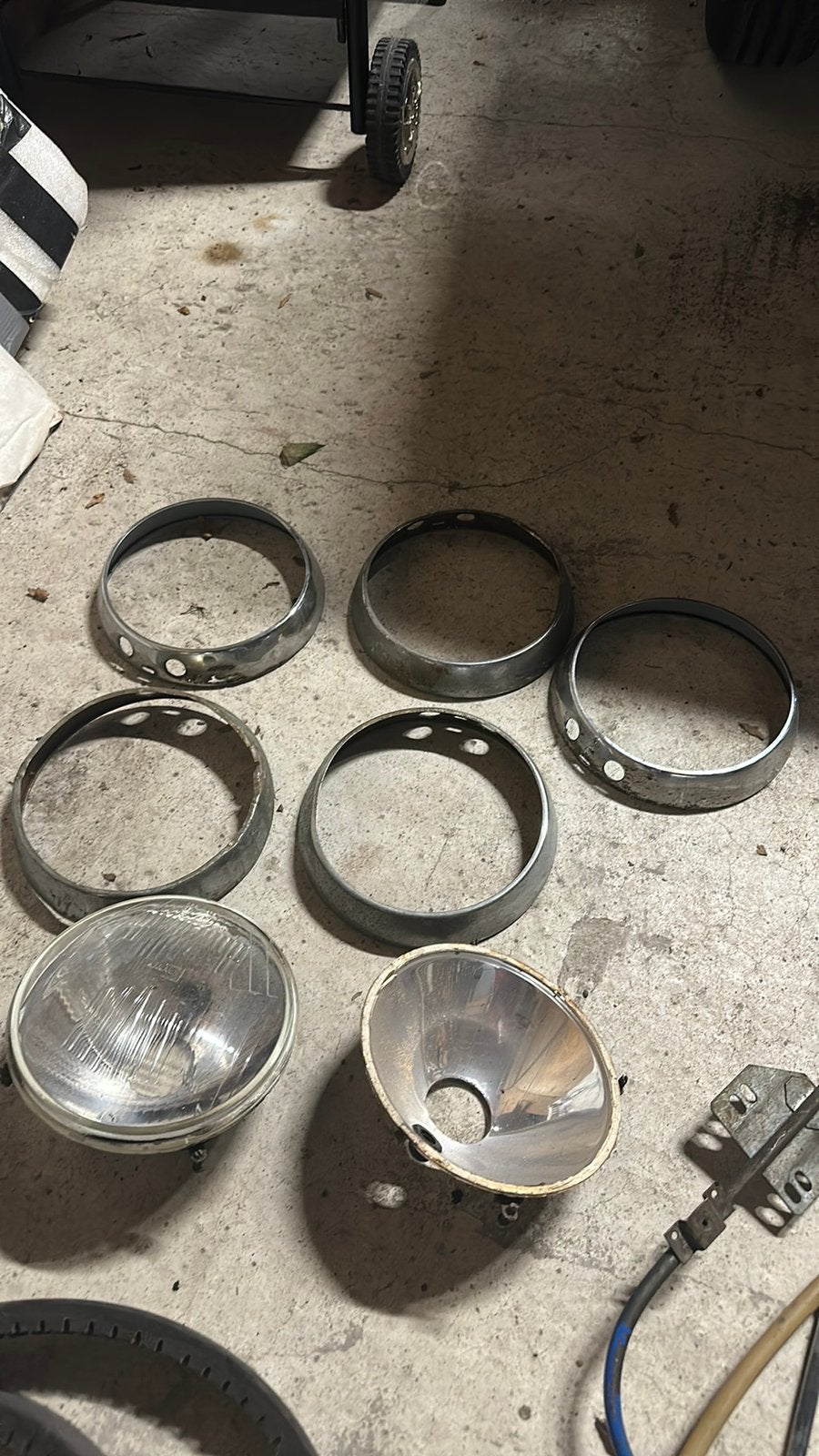 Chrome randen en koplampen DAF oldtimer, Ophalen of Verzenden, Gebruikt, Oldtimer onderdelen