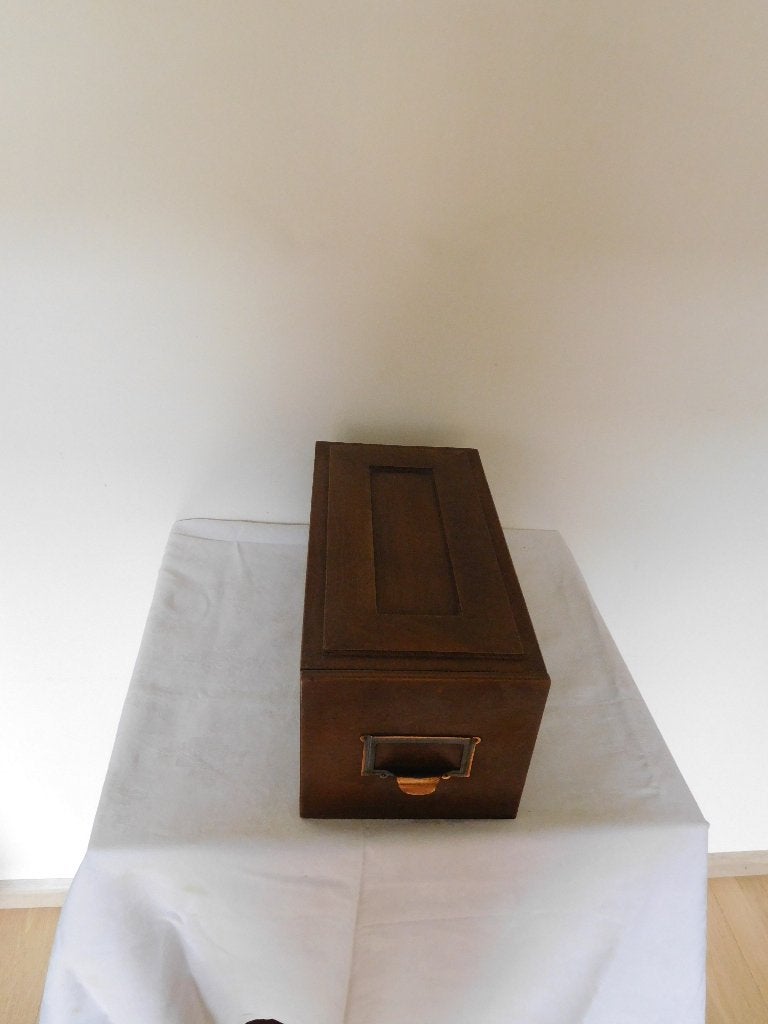 archief lade kastje, Huis en Inrichting, Ophalen, Minder dan 50 cm, 1 of 2 laden, Eikenhout