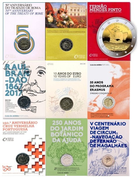 2 Euro Coincards BU-uitgiftes Portugal 2007 t/m 2024, Postzegels en Munten, Munten | Europa | Euromunten, Ophalen of Verzenden