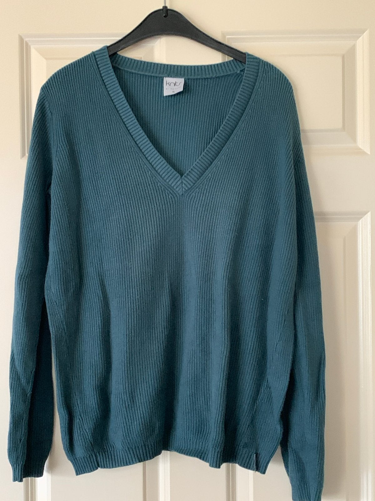 Knits by Maicazz V-hals trui in petrol, maat XL, Ophalen of Verzenden, Zo goed als nieuw, Maat 46/48 (XL) of groter, Groen