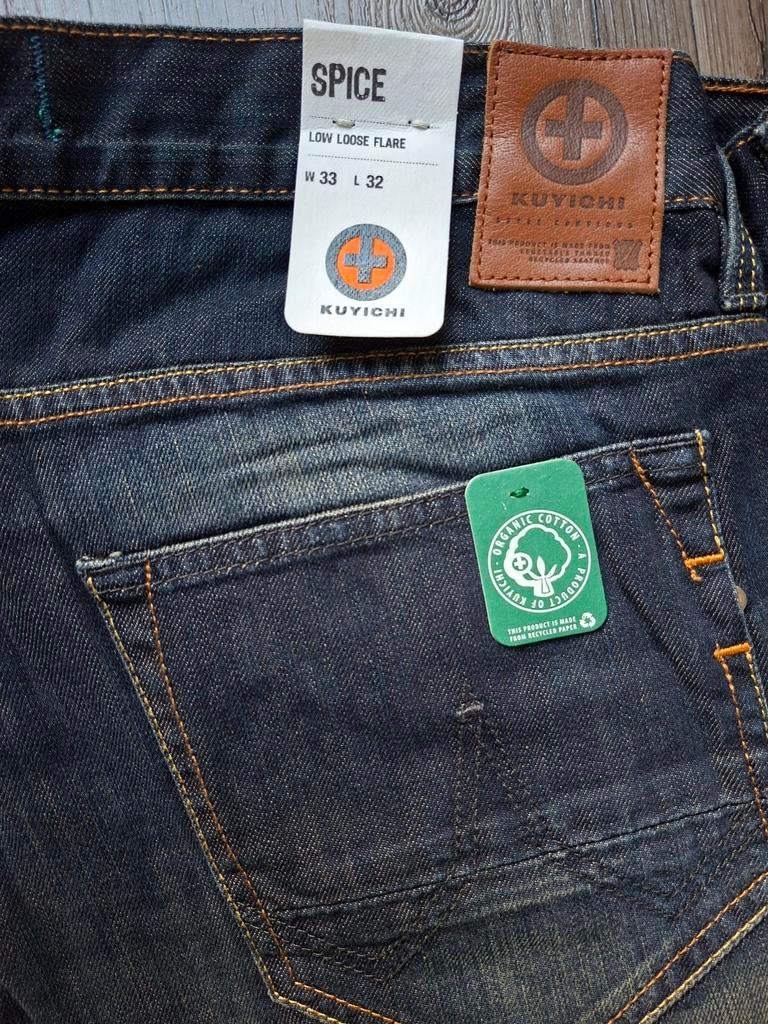 KUYICHI Spice low loose flared jeans W33 L32, Blauw, KUYICHI, Nieuw, Ophalen of Verzenden