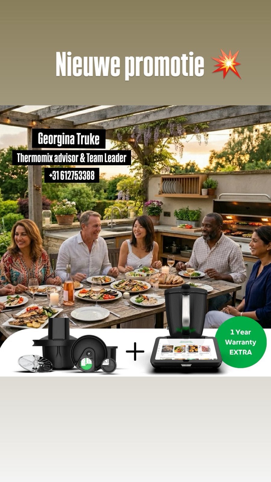 Thermomix TM7 💚 + 1 extra year warranty +cutter+, 2 tot 3 liter, Ophalen of Verzenden, Nieuw, 3 snelheden of meer