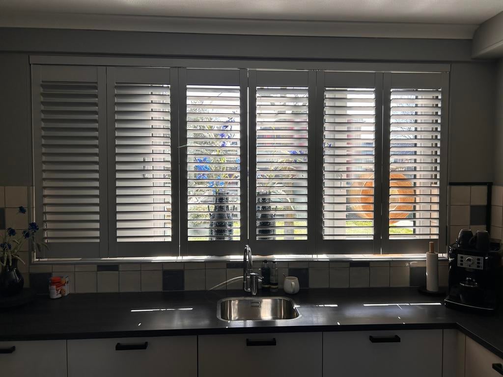 Shutters, Ophalen of Verzenden, Zo goed als nieuw, Grijs, 150 tot 200 cm