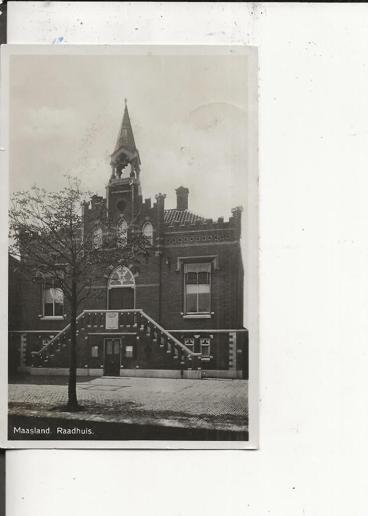 Maasland Raadhuis 15-8-1933 H Wiest, Verzamelen, Ophalen of Verzenden, 1920 tot 1940, Gelopen, Zuid-Holland
