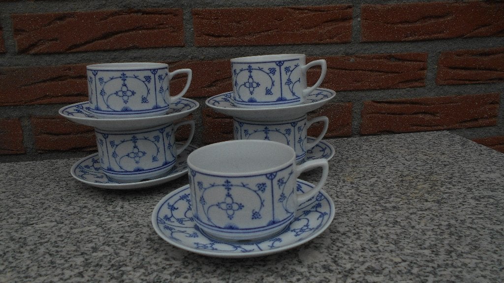 5 kop en schotel Blau Saks Jager DDR, Ophalen of Verzenden