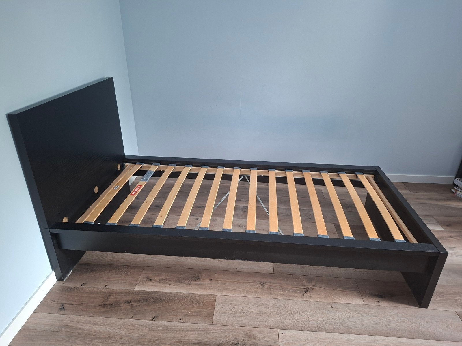 Eenpersoonsbed - Zwart/bruin Ikea Malm, Ophalen, Gebruikt, 90 cm, Eenpersoons
