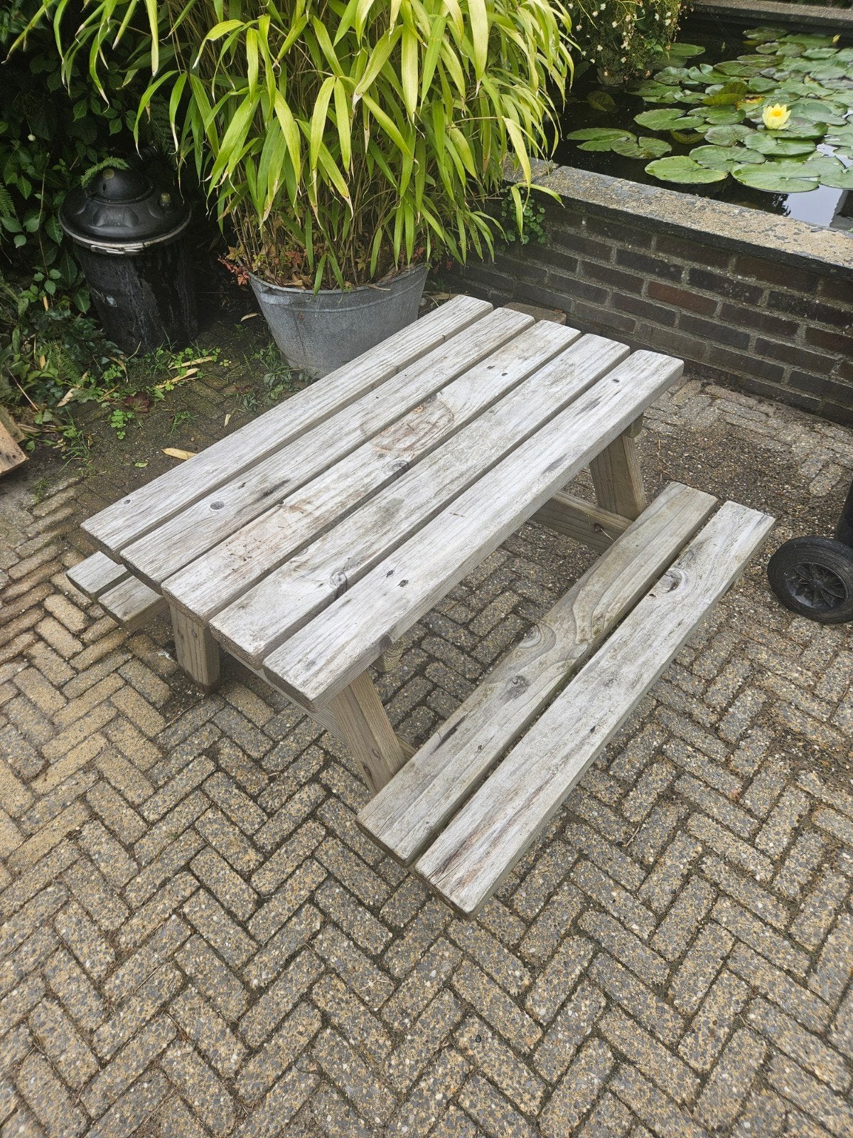Kinderpicknicktafel van hout, Gebruikt, Rechthoekig, Hout, Ophalen