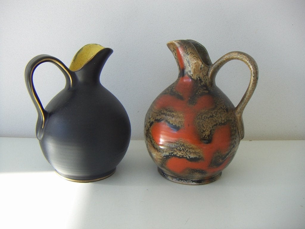Design jr.1930. Zuid Holland Gouda plateel keramiek kannen., Antiek en Kunst, Kunst | Designobjecten, Meerkleurig, Vaas, Ophalen of Verzenden