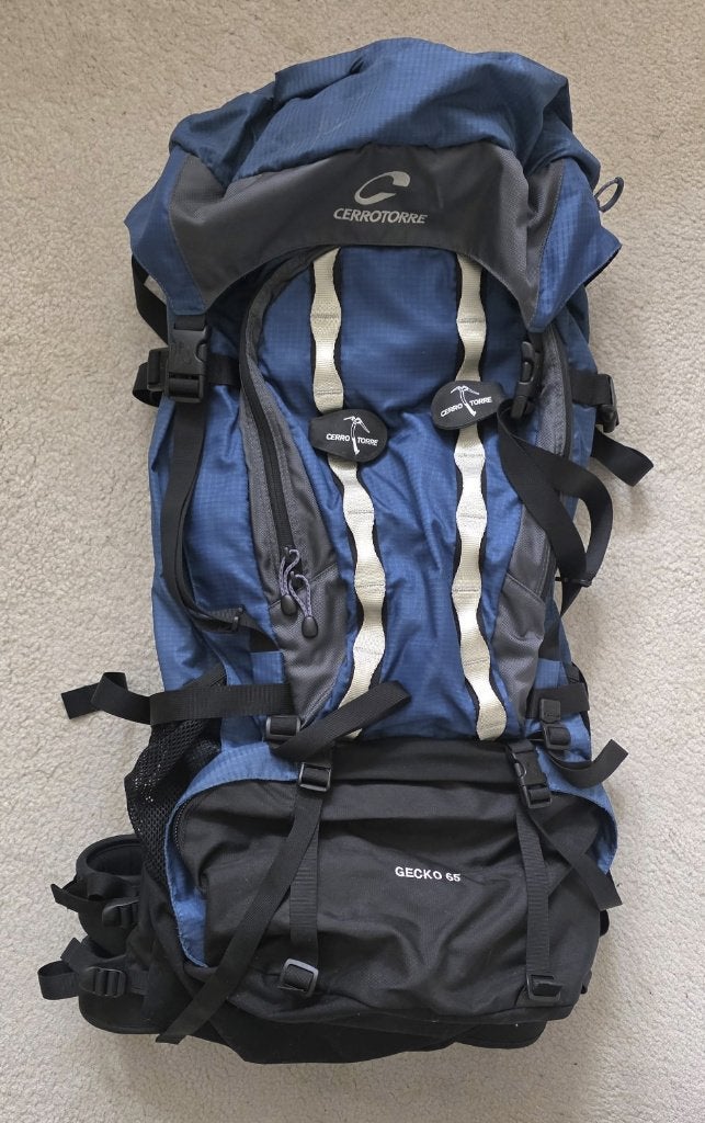 Cerro Torre Gecko 65 trekkingrugzak/backpack inhoud van 65 L, 25 tot 40 cm, Zo goed als nieuw, Trekking, 60 cm of meer