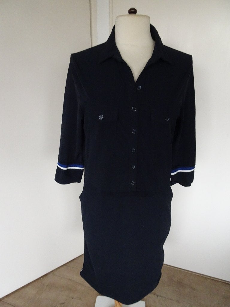 STRETCH JURK VAN HELENA HART MAAT M, Maat 38/40 (M), Blauw, Zo goed als nieuw, Knielengte