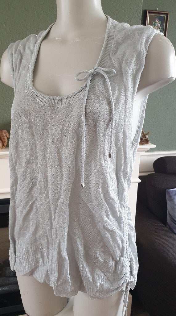 Luisa Cerano mooie zilver grijze top shirt mt M 40 topje, Maat 38/40 (M), Verzenden, Zo goed als nieuw, Luisa Cerano