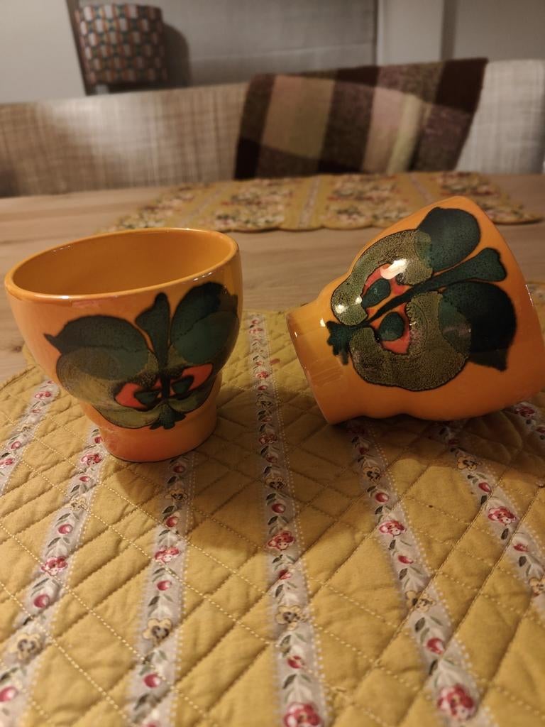 Vintage Waechtersbach Bekers Oranje appel  West-Duits Design, Antiek en Kunst, Ophalen of Verzenden