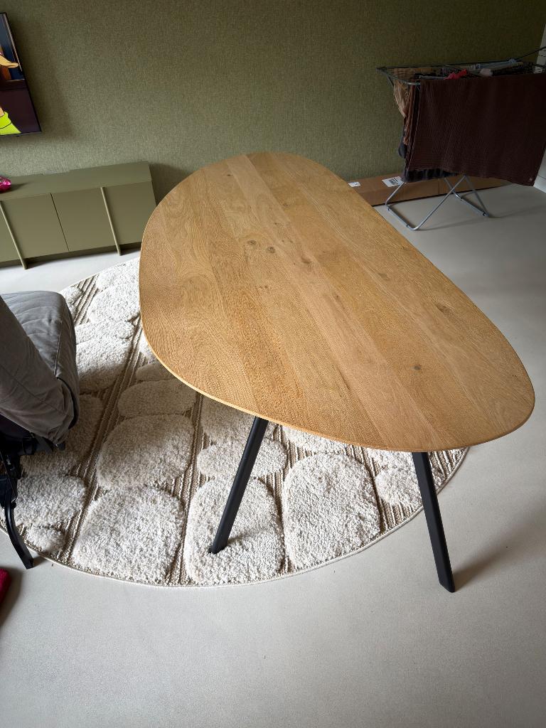 Organische vorm eettafel Goossens, Huis en Inrichting, Tafels | Eettafels, Ophalen, Organisch modern, 200 cm of meer, 50 tot 100 cm
