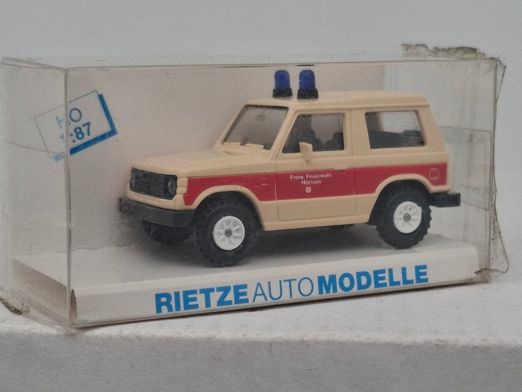 Mitsubishi Pajero brandweer - Rietze 1/87, Verzenden, Zo goed als nieuw, Auto, Rietze
