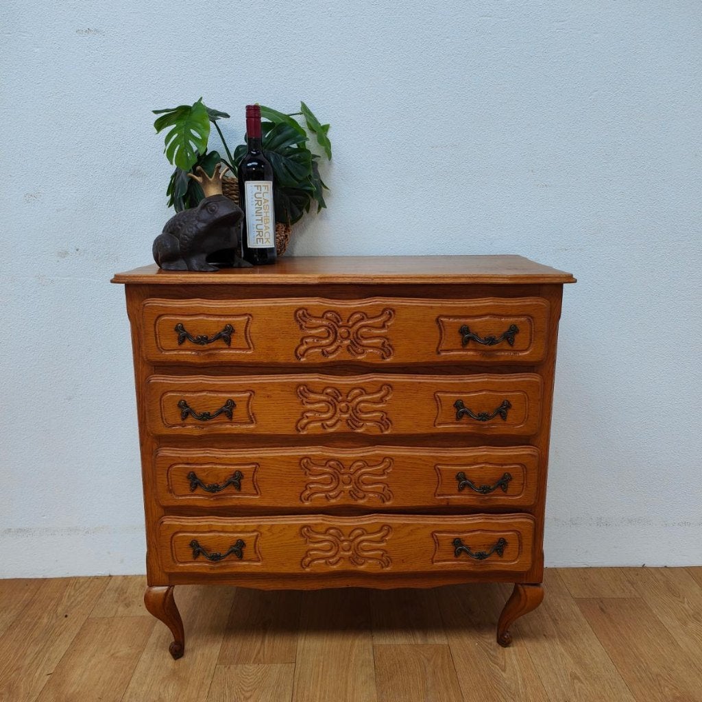 Vintage Queen Ann ladekast commode dressoir ladekastje 615, Huis en Inrichting, Valkenswaard, Gebruikt, Info@flashbackfurniture.nl
