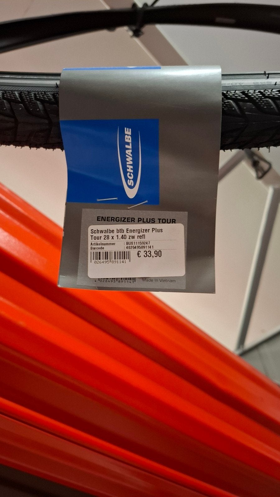 Nieuwe Schwalbe Energizer Plus Tour fietsband 28 x 1.40, Fietsen en Brommers, Band, Schwalbe, Elektrische fiets, Nieuw