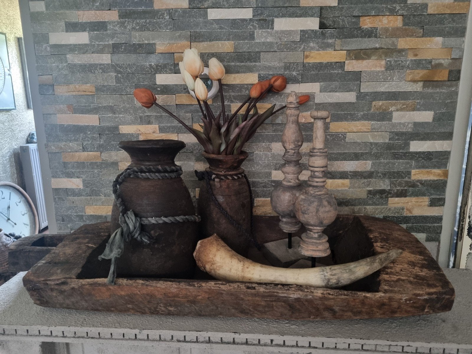 Te koop landelijke setje, Ophalen, Zo goed als nieuw, Rond, Hout