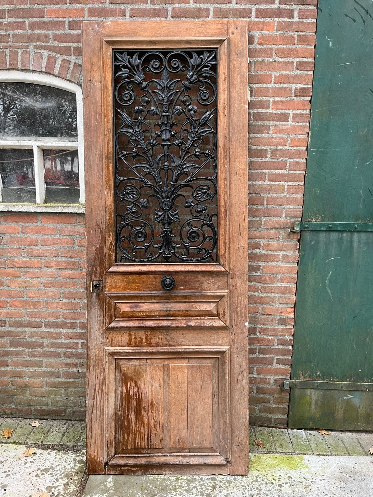 Oude eiken kerkdeur kasteel deur 2.38m. 86cm antiek vintage, Doe-het-zelf en Verbouw, Deuren en Horren, Ophalen, Gebruikt, 80 tot 100 cm