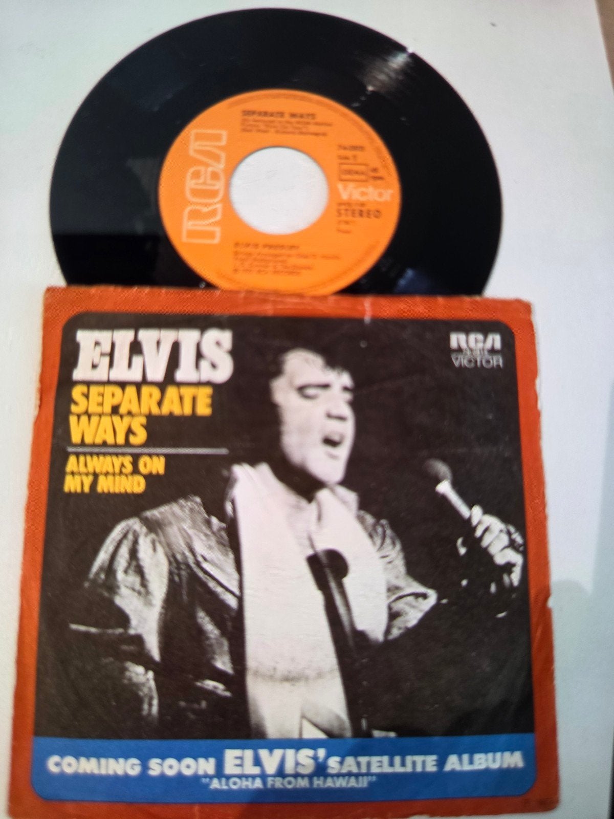 Elvis Presley - Separate Ways / Always On My Mind Single, Fotohoes, Ophalen of Verzenden, Gebruikt, Pop