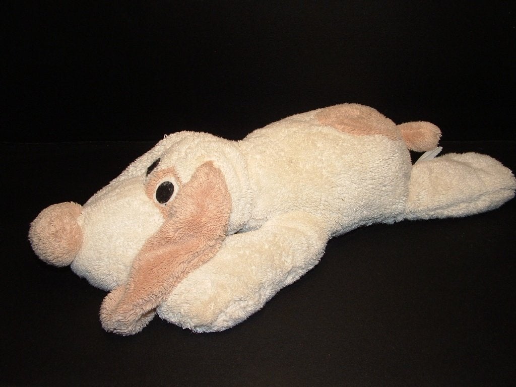 L. DAKE HOND ZACHTE BADSTOF WIT MET BEIGE VLEK OP DE, Ophalen of Verzenden, Nieuw, Overige typen