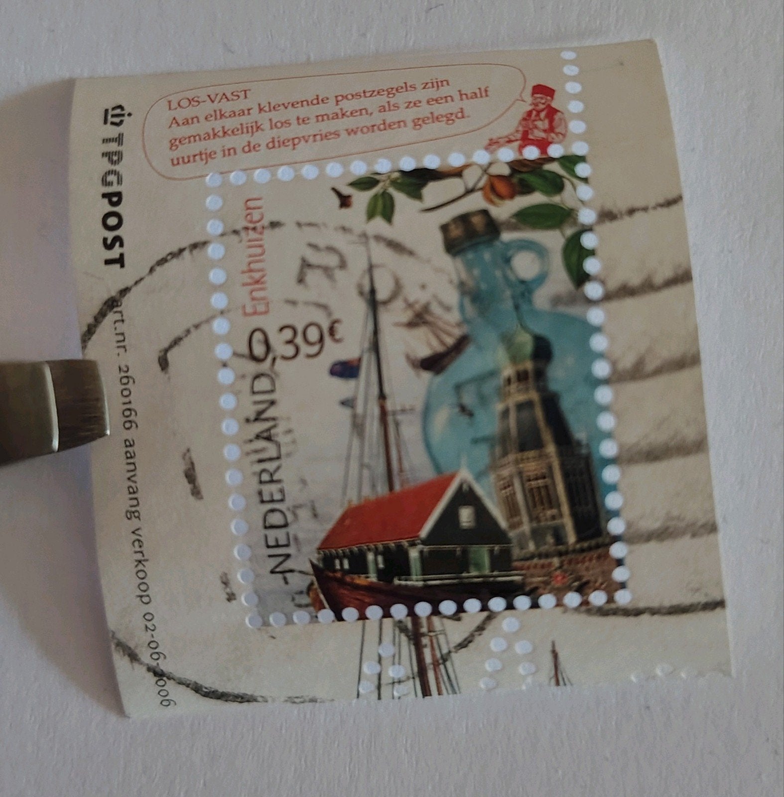 Nederland Zegel NVPH 2423A 0,39, Enkhuizen (Zegel uit blok), Ophalen of Verzenden