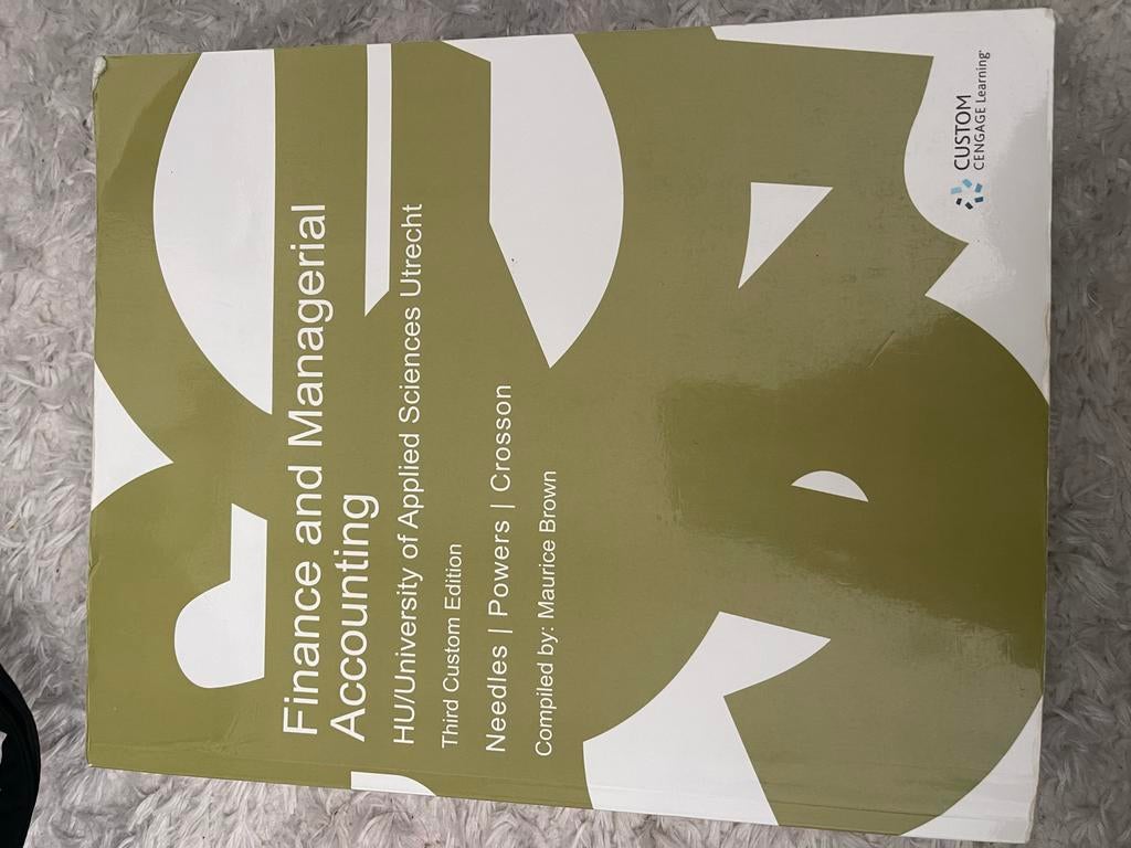Finance and Managerial Accounting - HU Utrecht, Boeken, Studieboeken en Cursussen, Ophalen of Verzenden, Gamma, Zo goed als nieuw