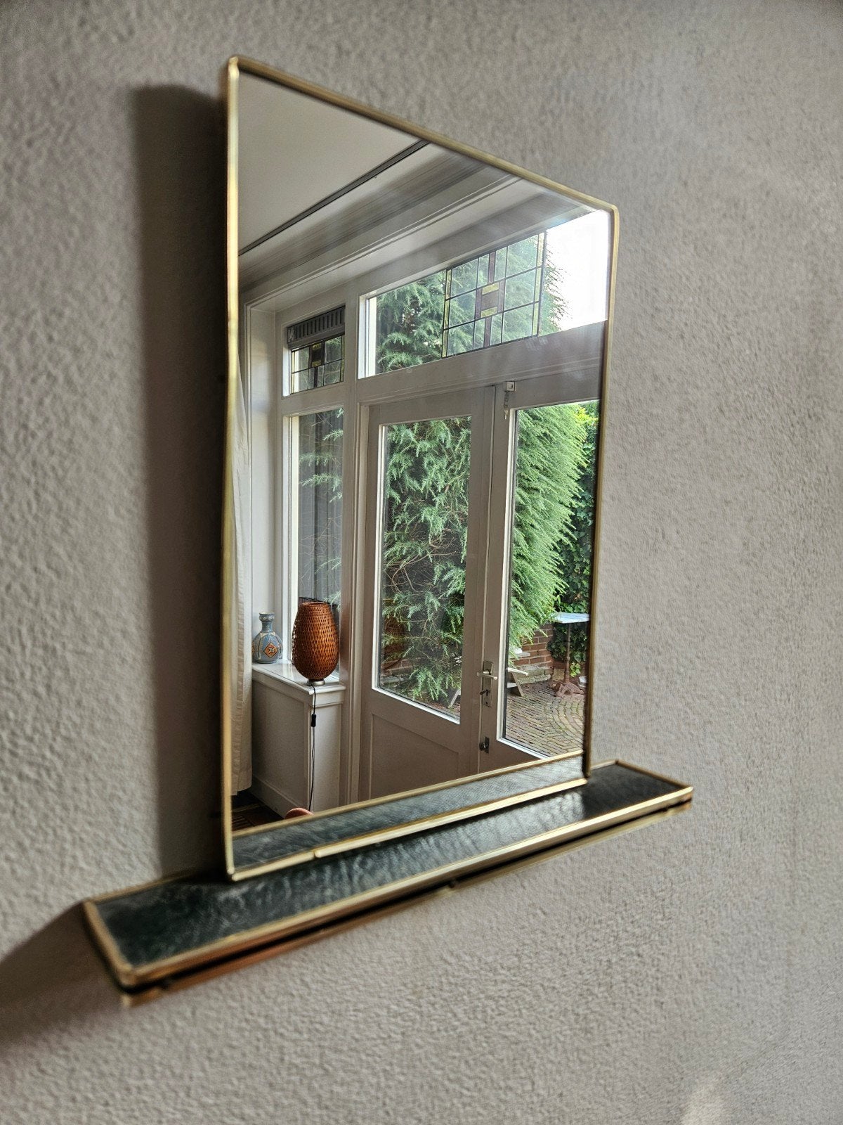 Retro wand/staande spiegel, Ophalen of Verzenden