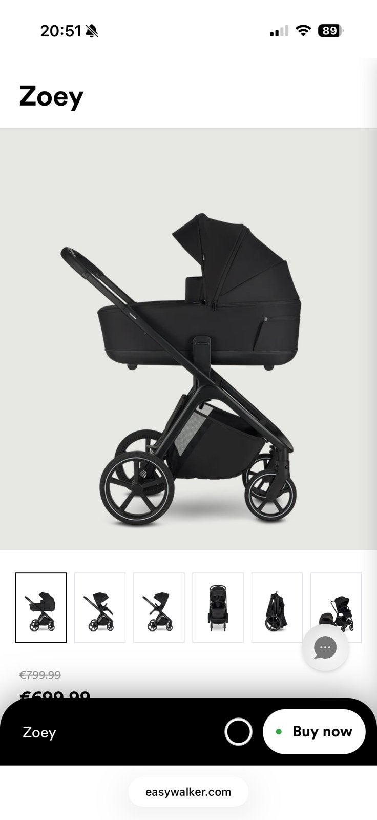Reiswieg easywalker zoey, Ophalen, Zo goed als nieuw, Overige merken