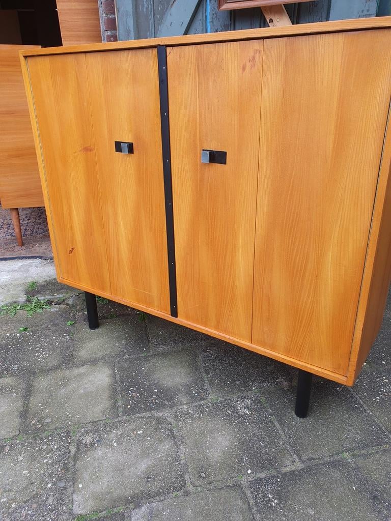 Vintage schoenenkast/boekenkast, Ophalen, Gebruikt, Sixties, Teakhout