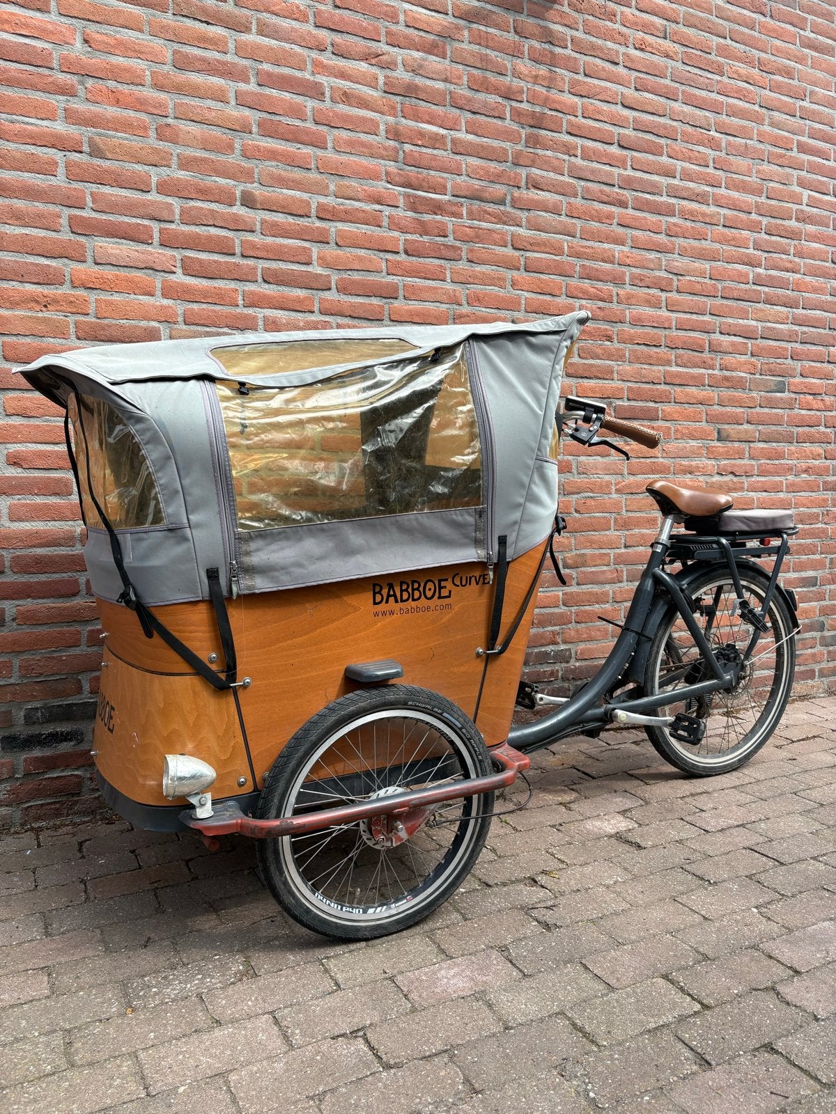 Babboe Curve bakfiets compleet met accessoires, Fietsen en Brommers, Fietsen | Bakfietsen, Gebruikt, Elektrisch, 2 kinderen, Schijfrem