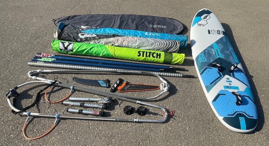 Surfset (Board, zeilen, compleet Gaastra / Tabou / Vandal), Watersport en Boten, Windsurfen, Ophalen, 250 tot 300 cm, Gebruikt