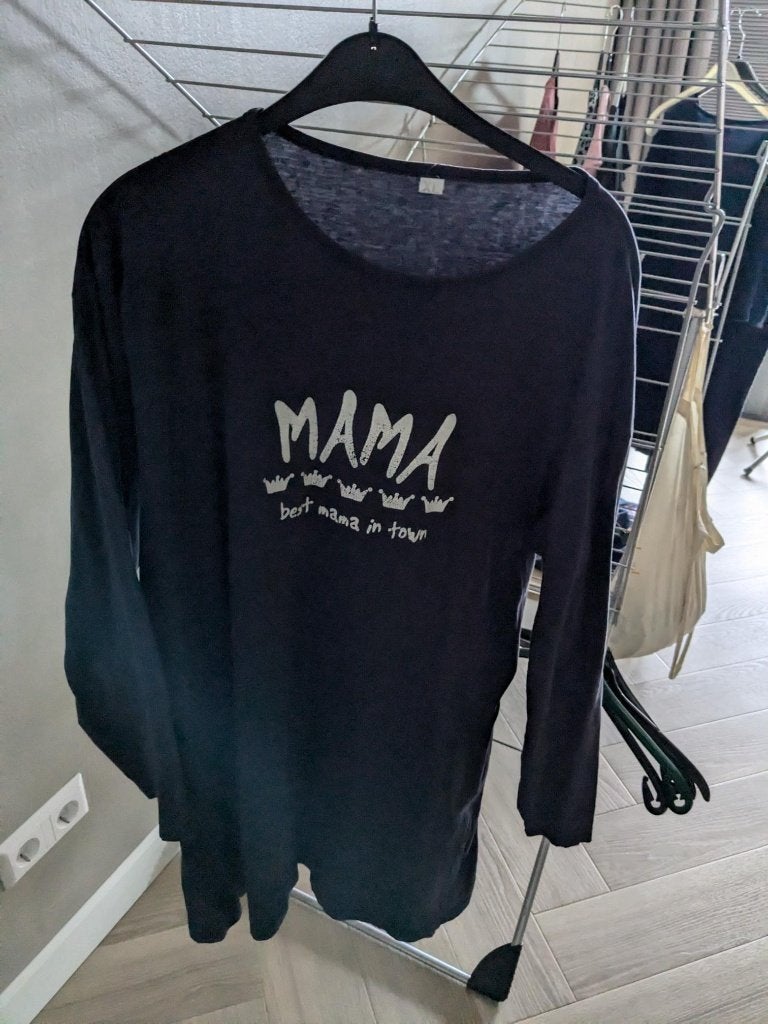 Te koop blauwe pyama tekst mama maat XL, Kleding | Dames, Ophalen of Verzenden, Zo goed als nieuw, Maat 46/48 (XL) of groter
