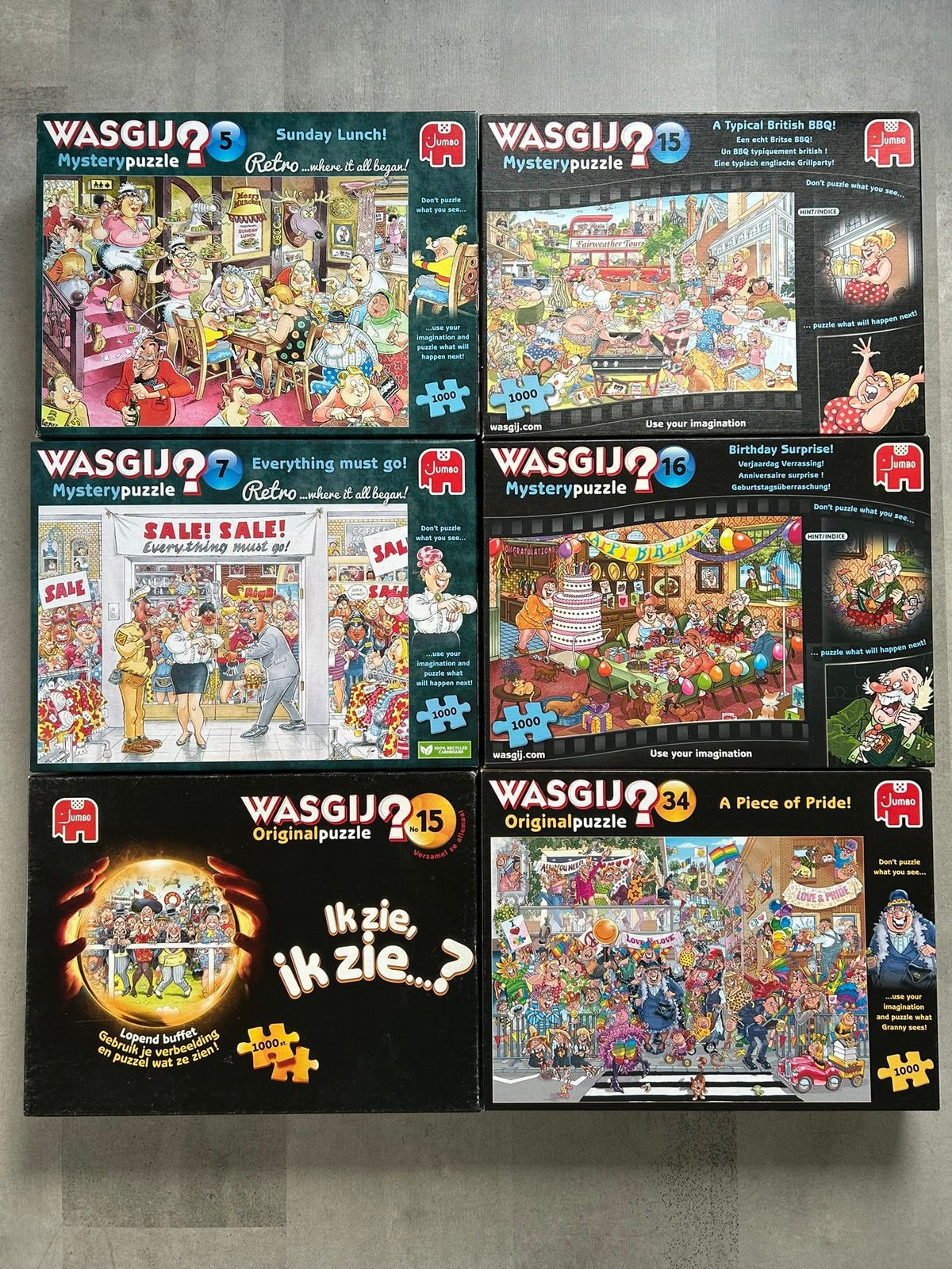 Wasgij puzzels 13x, Ophalen of Verzenden, 500 t/m 1500 stukjes, Zo goed als nieuw