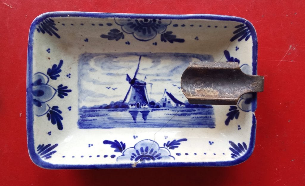 Delfts blauw asbakje (barstje) jaren 30, Ophalen of Verzenden
