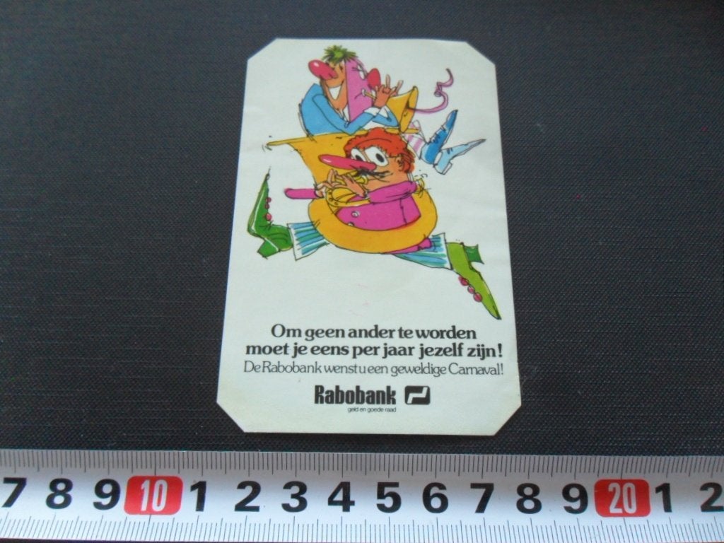 sticker strip RABOBANK Carnaval, Ophalen, Zo goed als nieuw