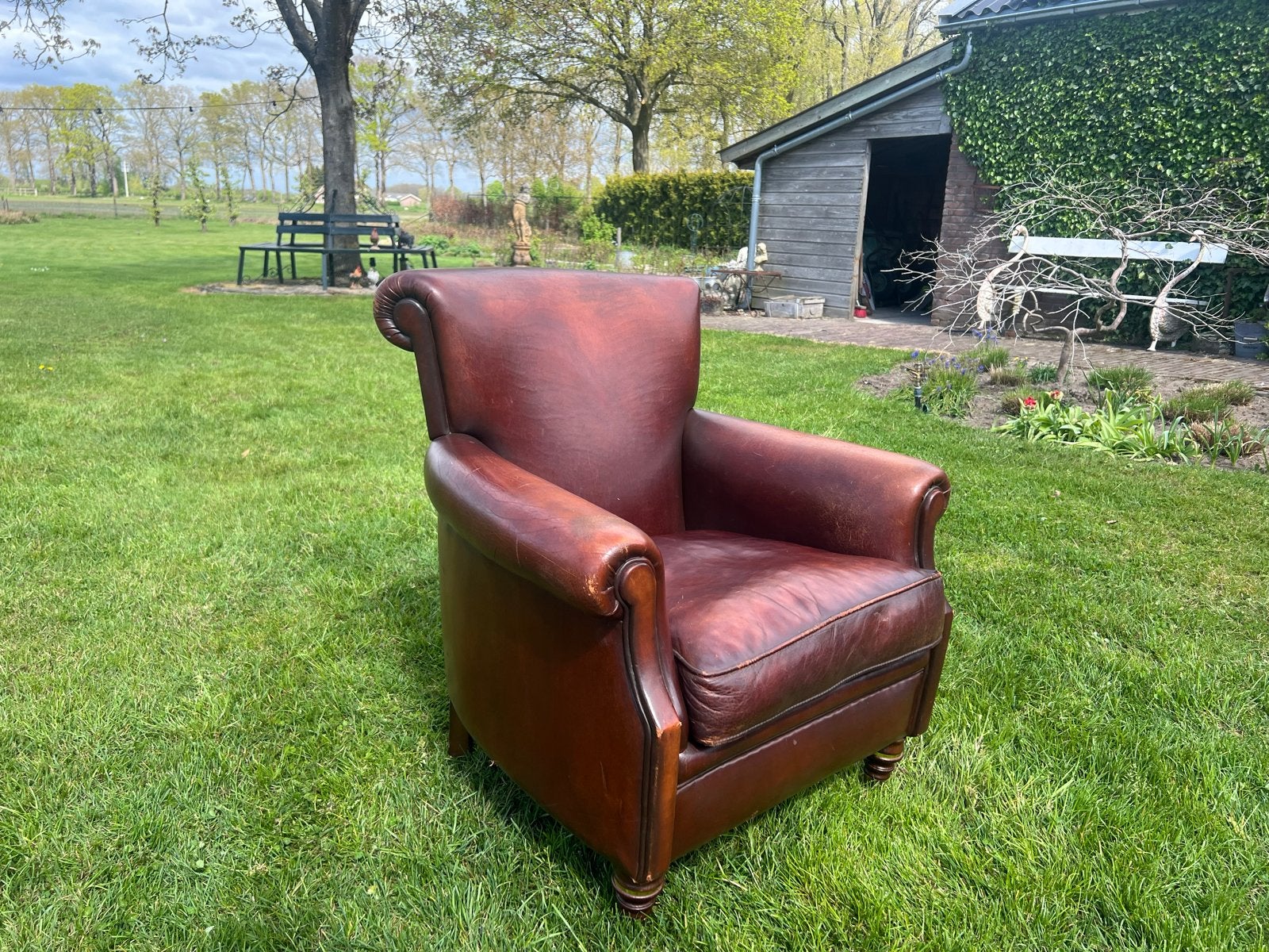 Vintage Leren Fauteuil - Klassiek Design, Ophalen of Verzenden