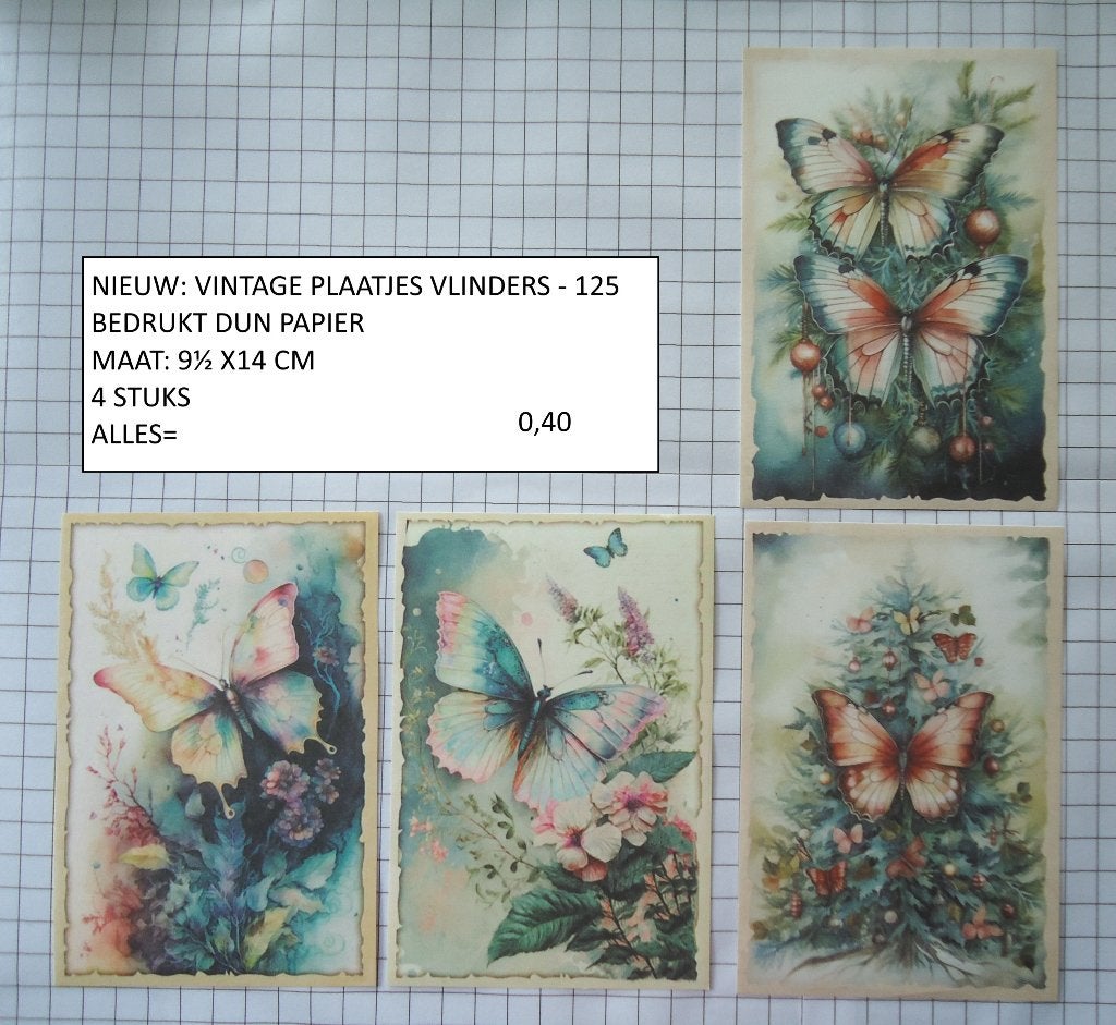 ❤️❤️vintage plaatjes vlinders 125 ( alleen verzenden, Ophalen, Nieuw, Dieren, Knipvel