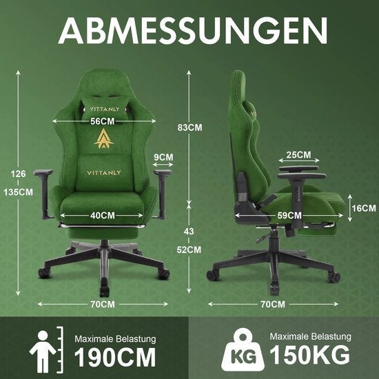 Ergonomische Gamingstoel – Bureaustoel – Gamestoel, Corvance B.V., Verzenden, Nieuw, Corvancebol@gmail.com