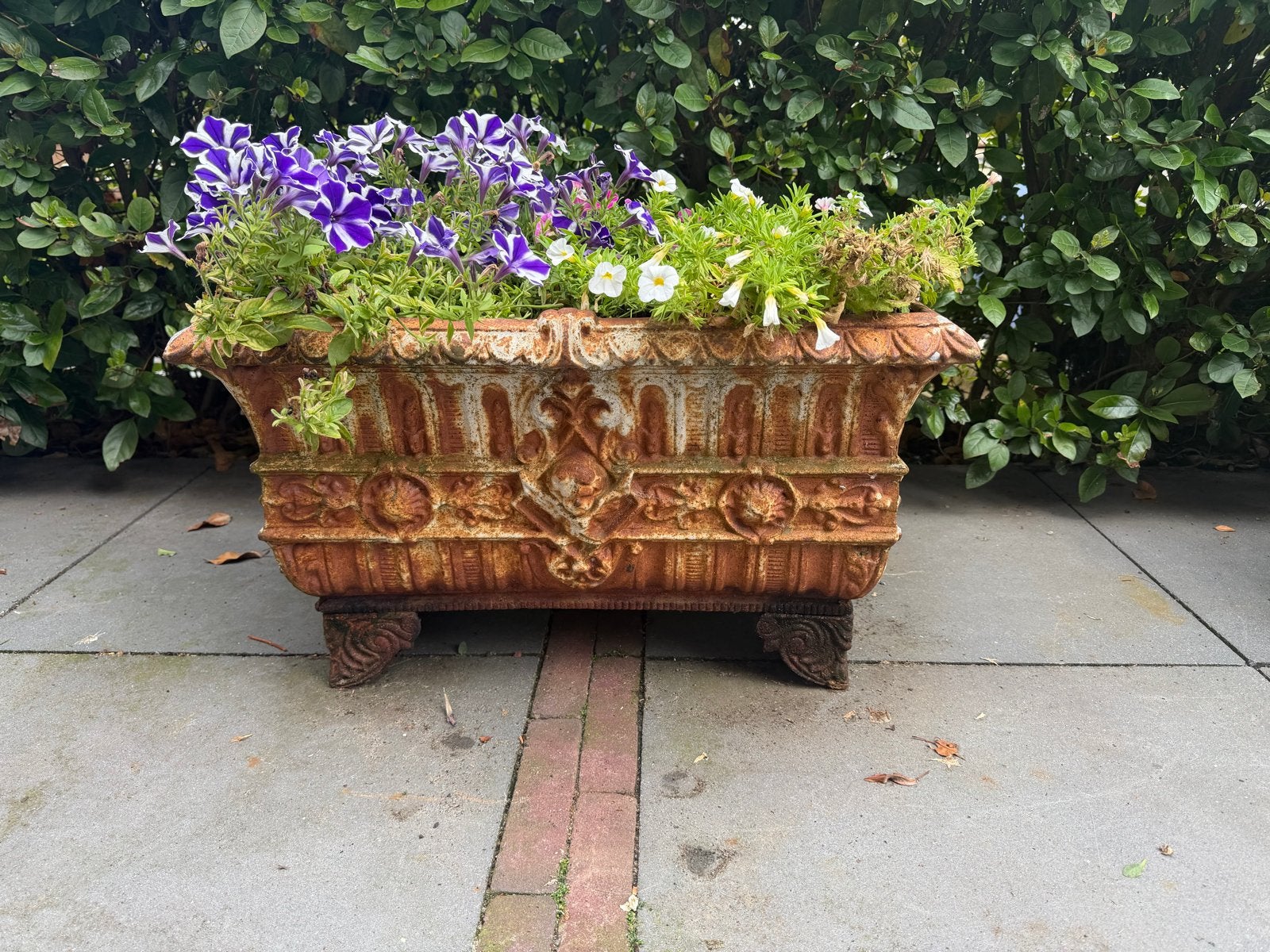 Gezocht: Antieke gietijzeren jardinière, Ophalen, Gebruikt, Metaal, 60 tot 100 cm